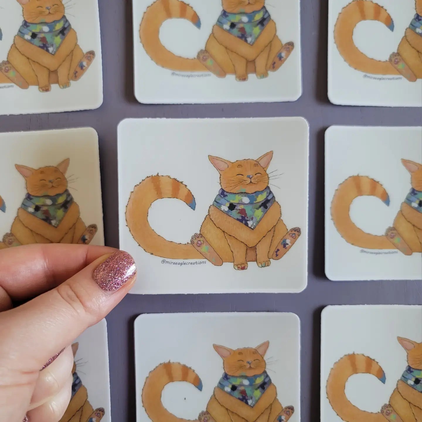 Whispen Mischievous Cat Vinyl Sticker