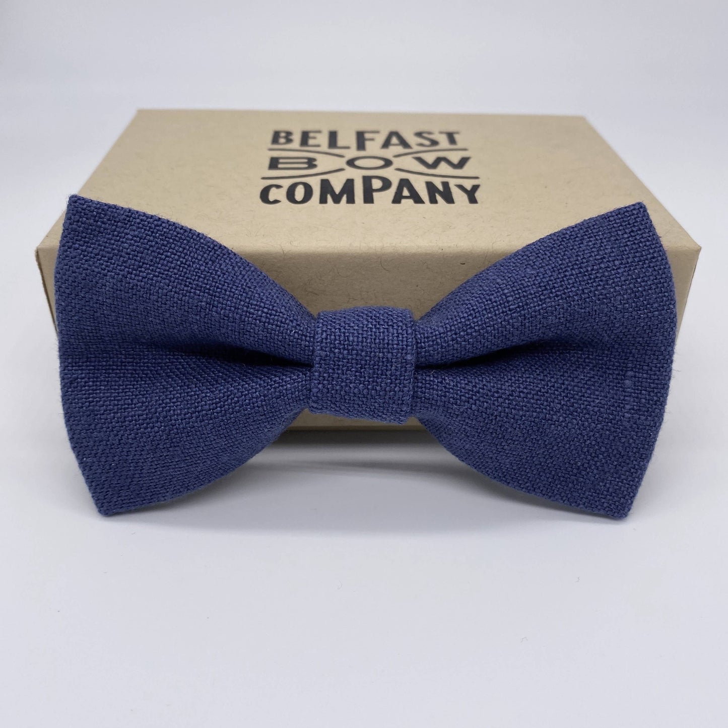 Irish Linen Bow Tie in Navy Blue