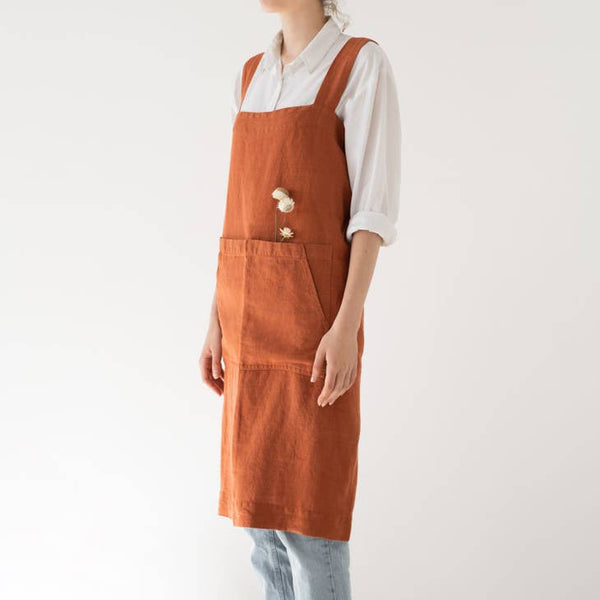Baked Clay Linen Pinafore Apron