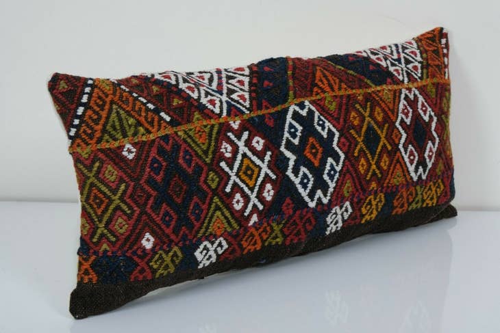 Vintage Kilim Lumbar Pillow 12x24