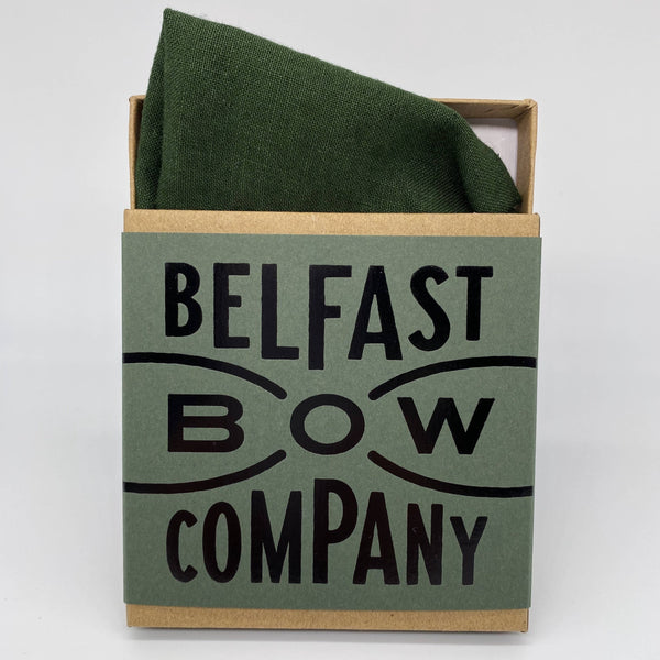 Irish Linen Pocket Square in Brunswick Green