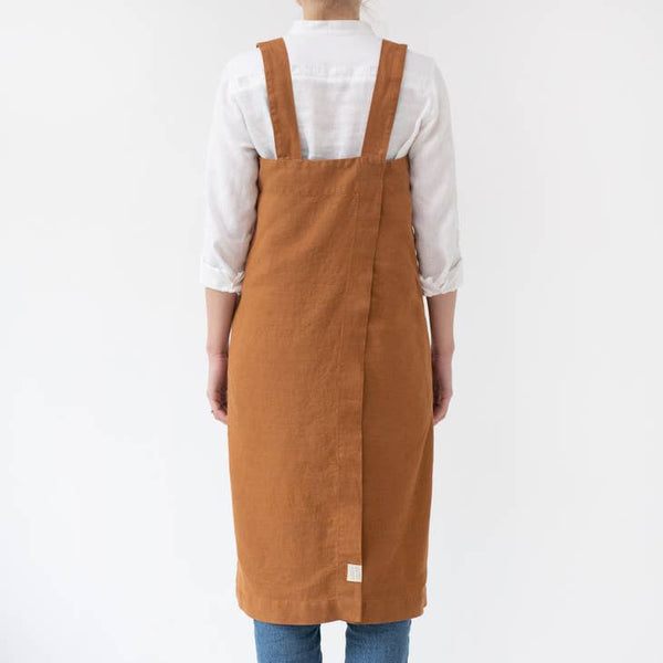 Hazelnut Linen Pinafore Apron