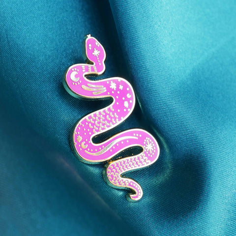 Pink Snake Enamel Pin