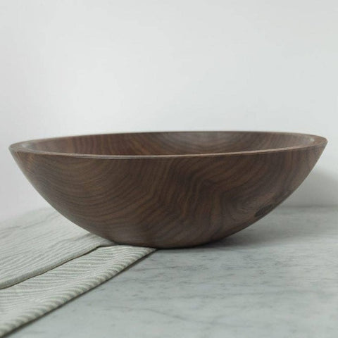 13" Round Wood Bowl - Black Walnut