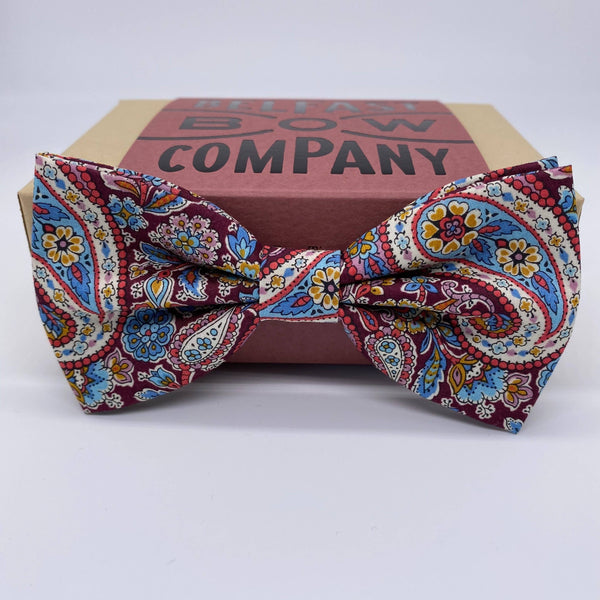 Liberty of London Bow Tie in Burgundy Paisley