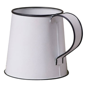 Decorative Metal Mug in White