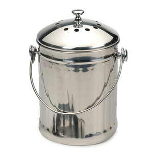Stainless Steel Compost Pail - 1 Gallon