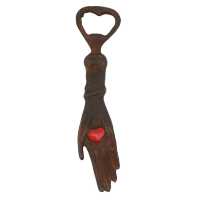 Hand With Heart Bottle Opener