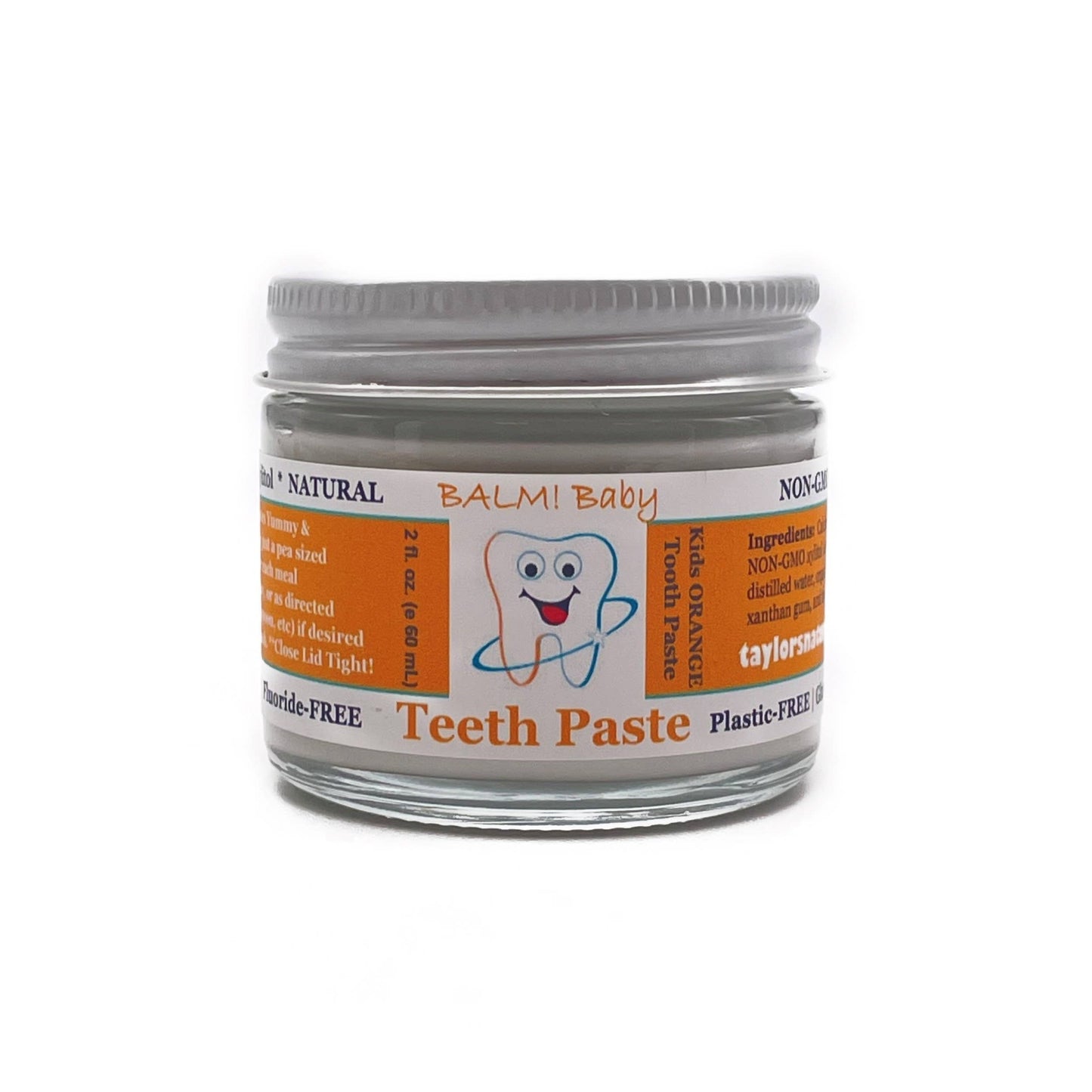 Natural Baby Tooth Paste in a Glass Jar