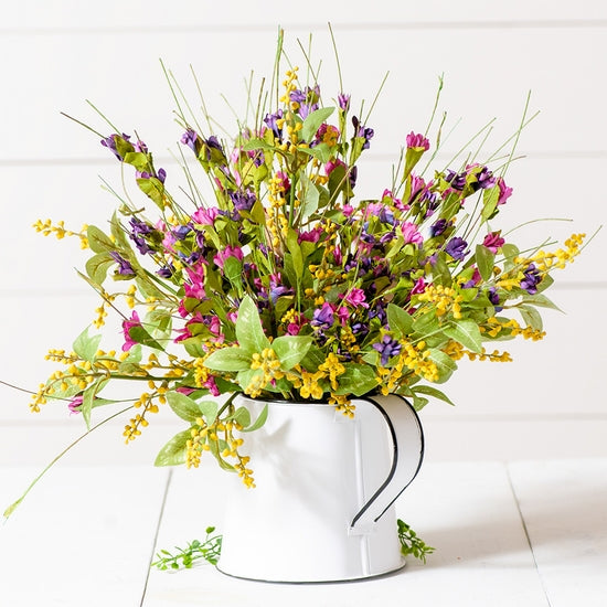 Decorative Metal Mug in White