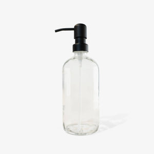 16 oz. Glass Bottle with Black Pump