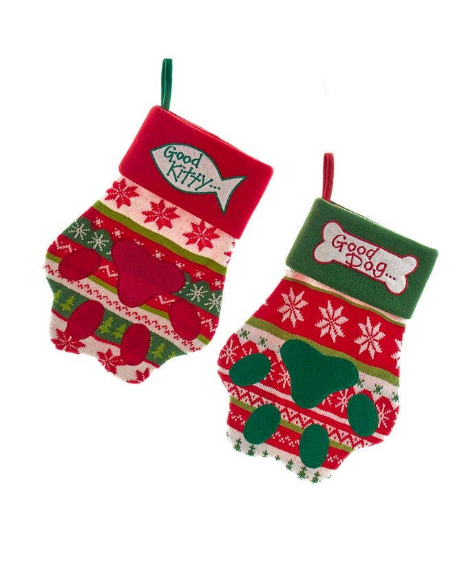 Paw Shaped Christmas Stocking for Pets