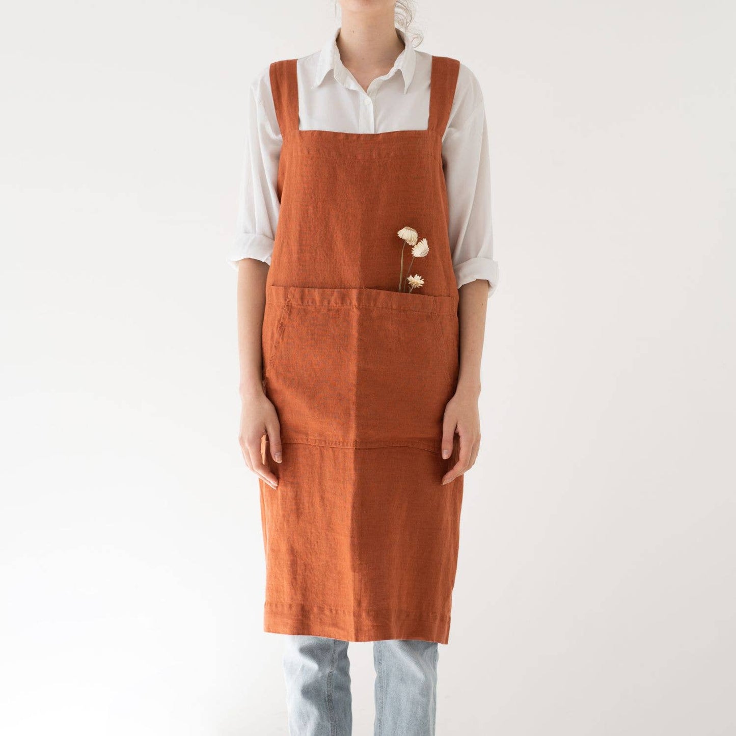 Baked Clay Linen Pinafore Apron