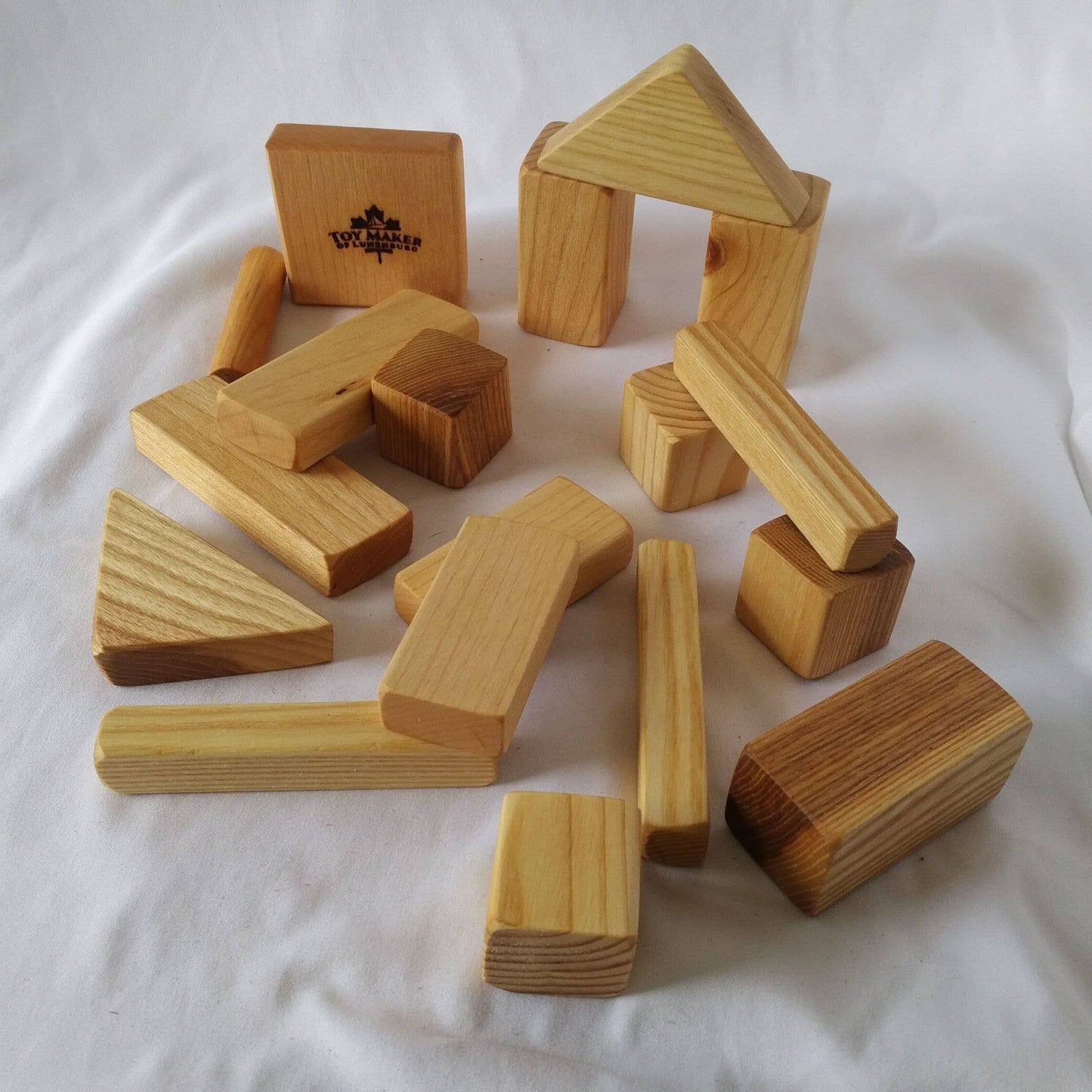 Wood Building Blocks Set for Kids – 40 Pieces