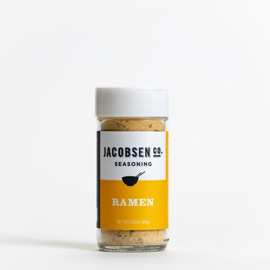 Ramen seasoning made by Jacobsen Salt Co inside a glass jar