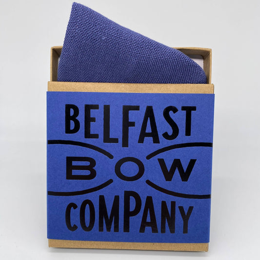 Irish Linen Pocket Square in Navy Blue