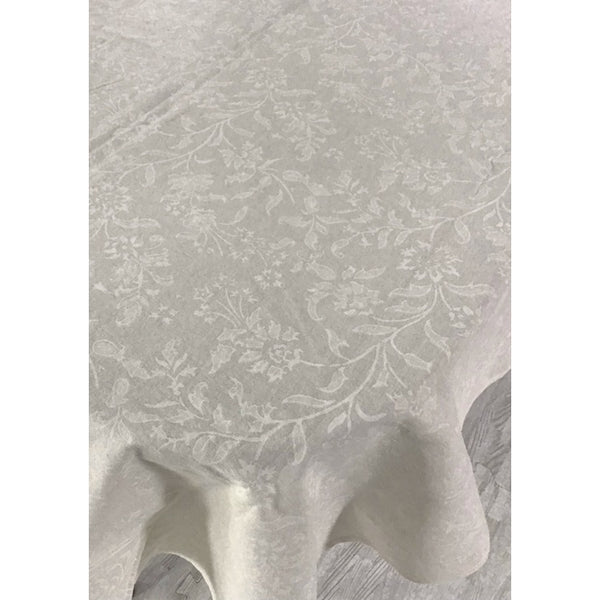 White on White Hand printed Tablecloth 60X60