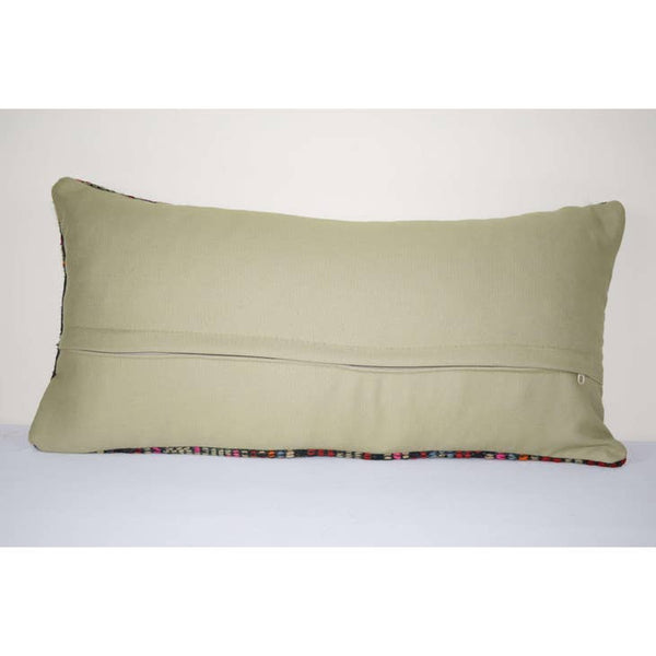 Vintage Jajim Kilim Lumbar Pillow 12x24