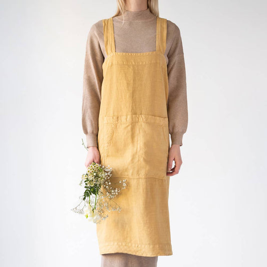 Honey Linen Pinafore Apron