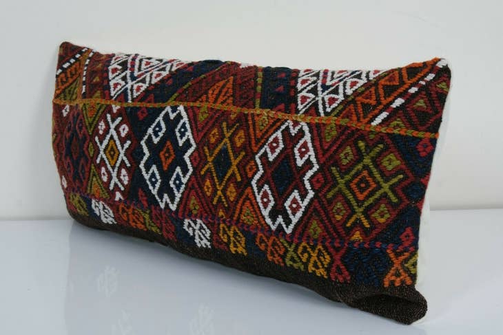 Vintage Kilim Lumbar Pillow 12x24