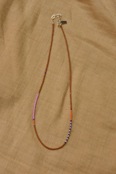 Beaded Choker in Sienna with Lapis