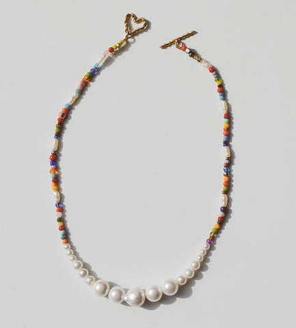 Simple Pearls Necklace (Multicolor)