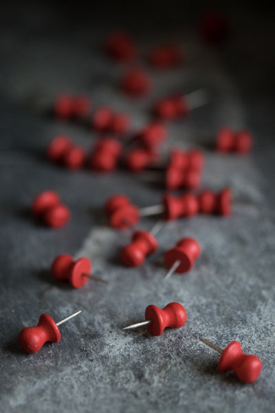 Wooden Red Map Push Pins