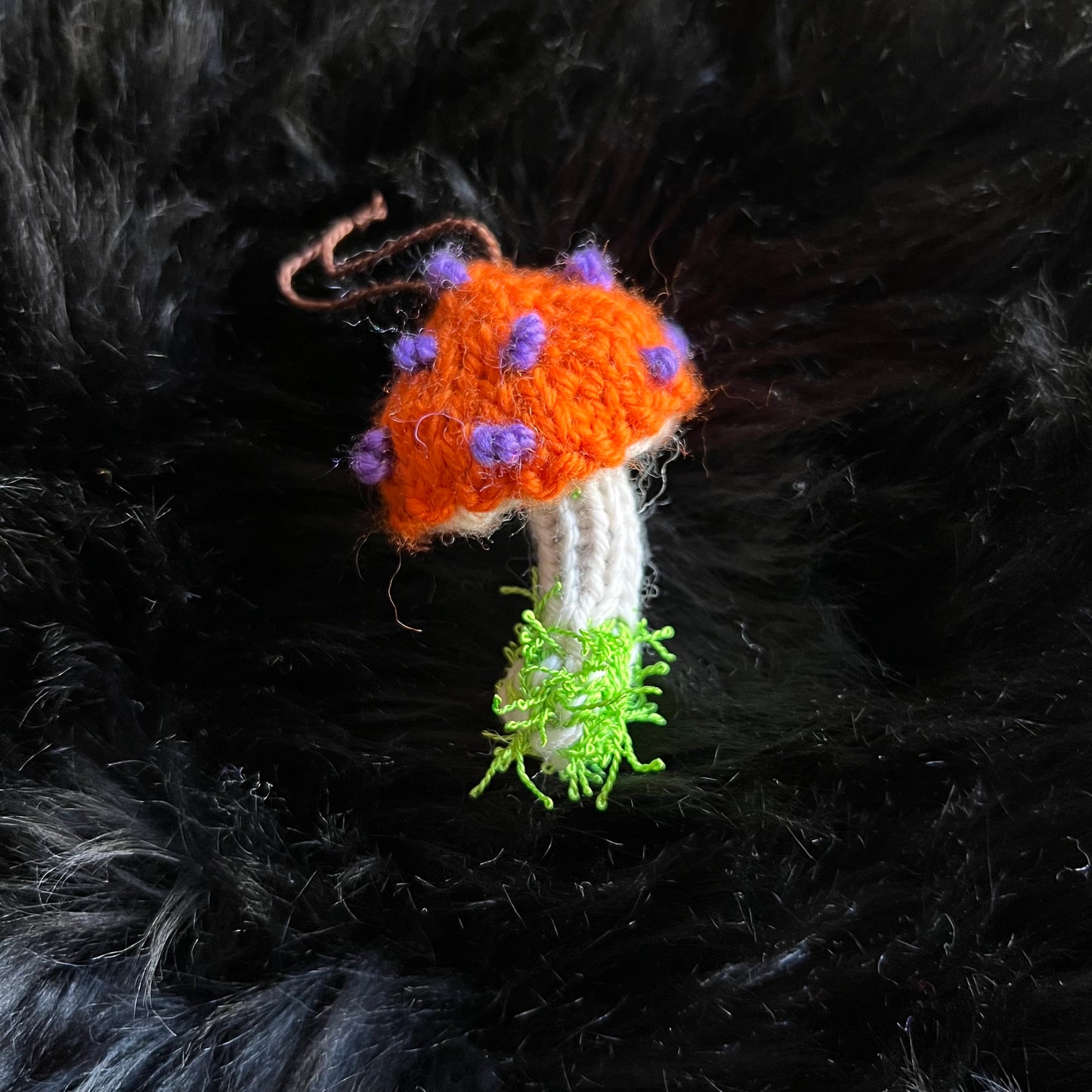 Magic Mushroom Hand Knit Decorative Ornament