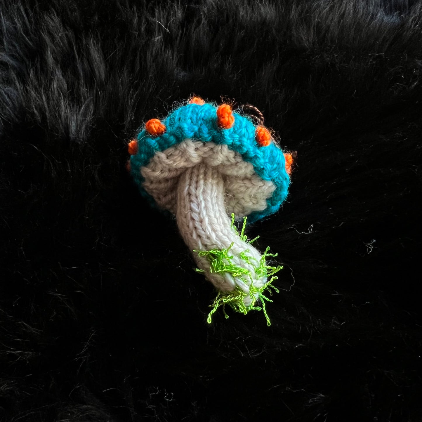 Magic Mushroom Hand Knit Decorative Ornament