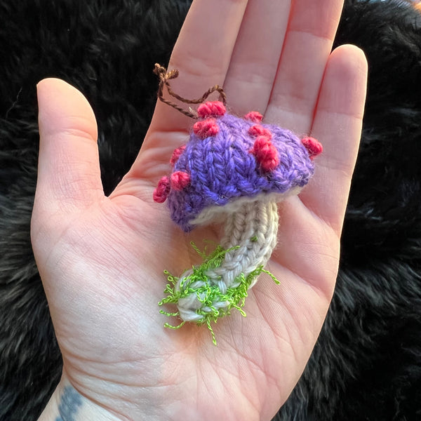 Magic Mushroom Hand Knit Decorative Ornament