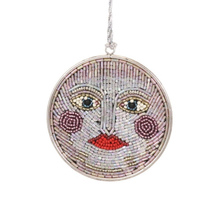 Beaded Moon Ornament