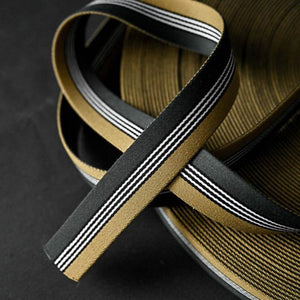 Dashing Gold/Green 35mm Webbing (by the yard) - Rosebud Home Goods