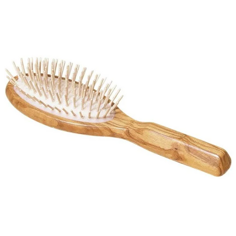Olive Wood Cushion Brush w/ Wood Pins