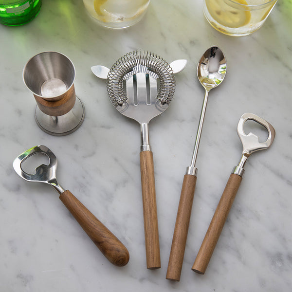 Teak & Stainless Bar Set of 3