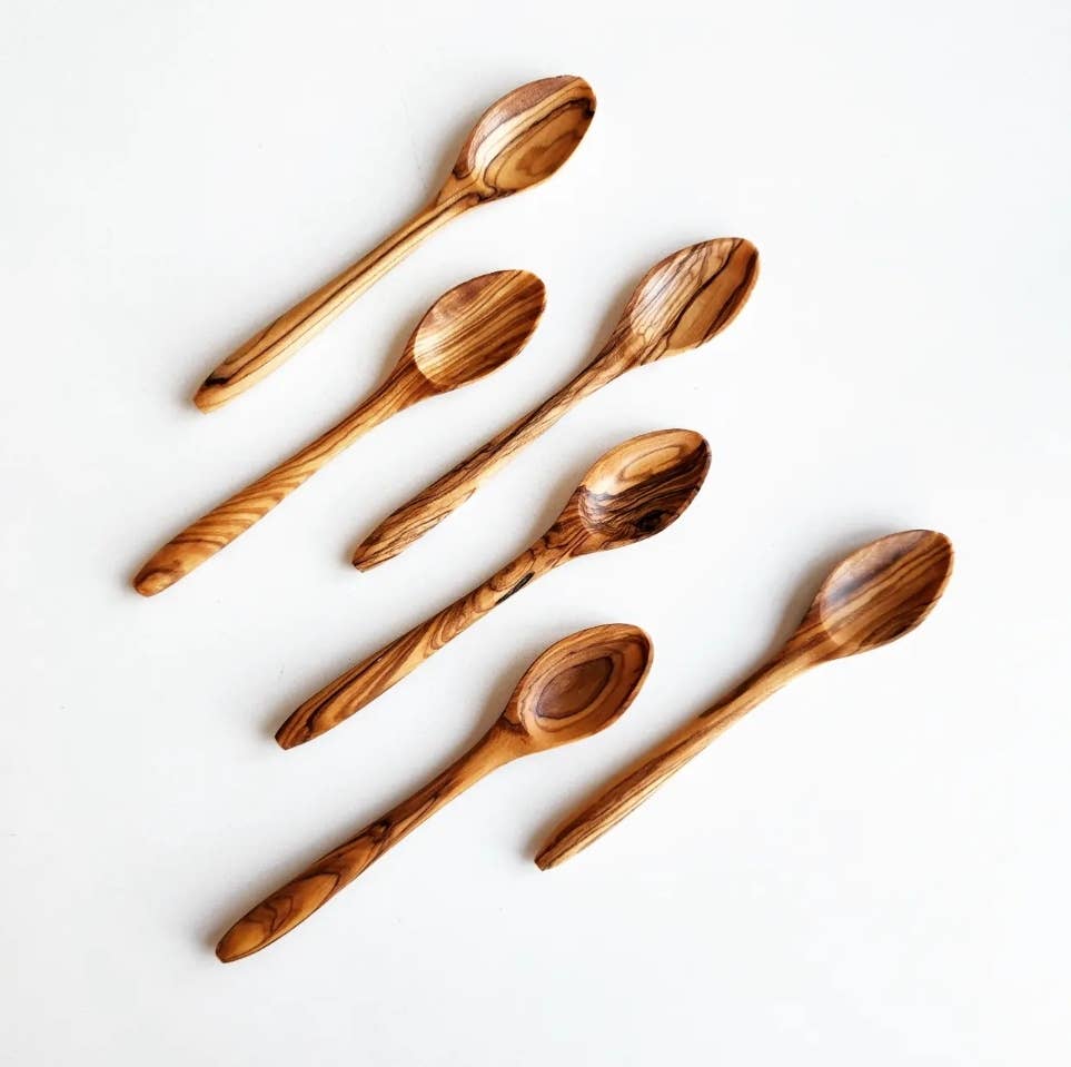 Olive Wood Mini Spoons 5 3/4 inches