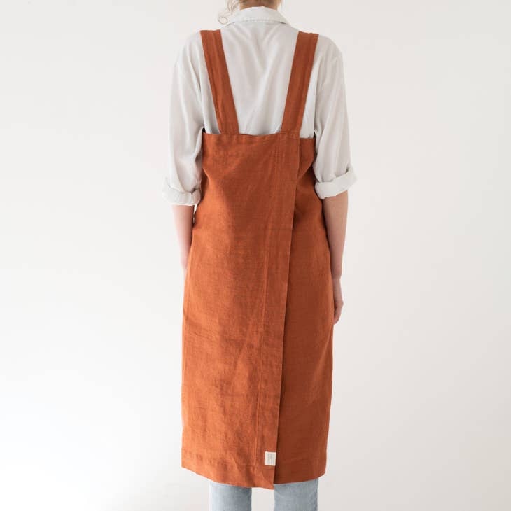 Baked Clay Linen Pinafore Apron