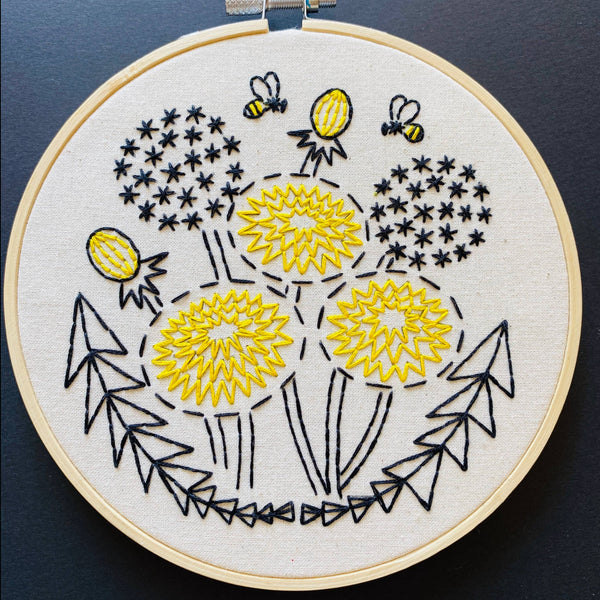 Bee Kind, Dandelion Embroidery Kit