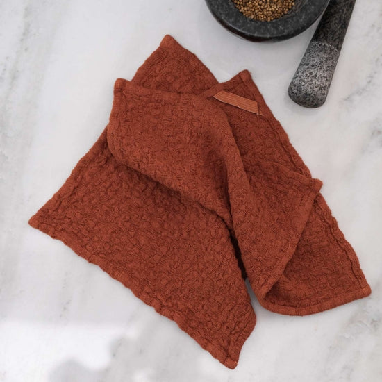 Baked Clay Linen Scrub Cloth