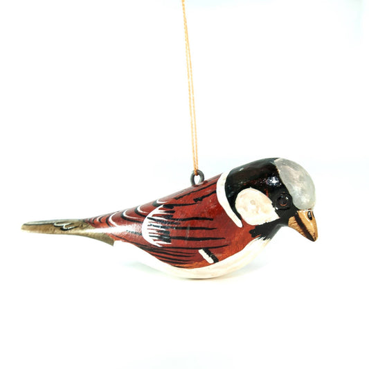 Sparrow Wood Bird Ornament