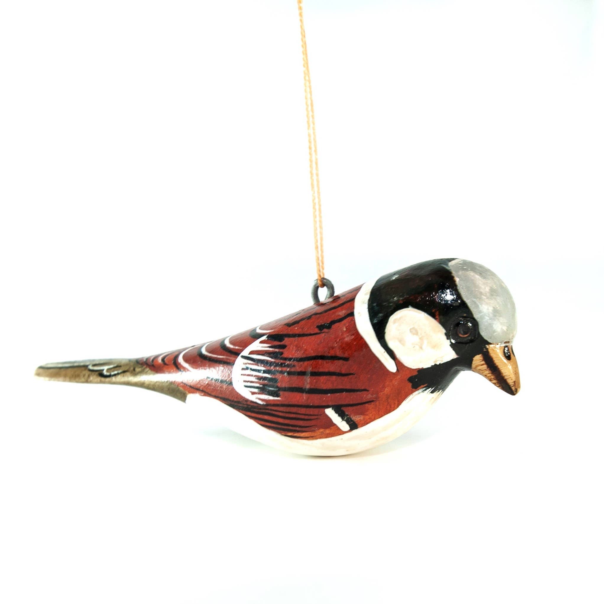 Sparrow Wood Bird Ornament