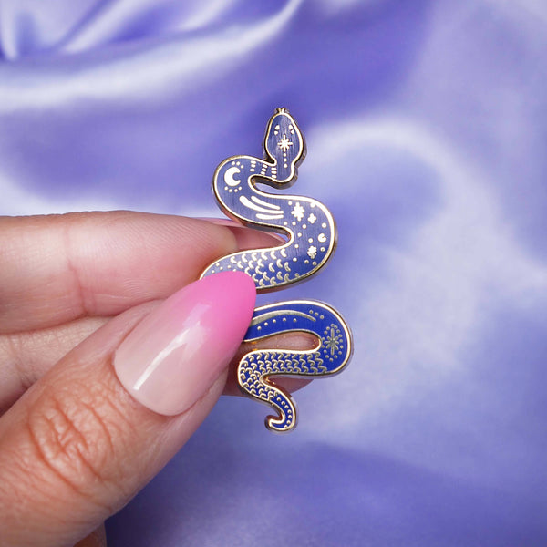 Blue Snake Enamel Pin