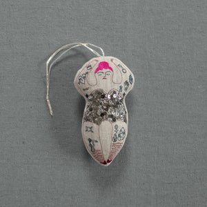 Tattooed Strong Lady - Cotton and Lavender Filled Ornament