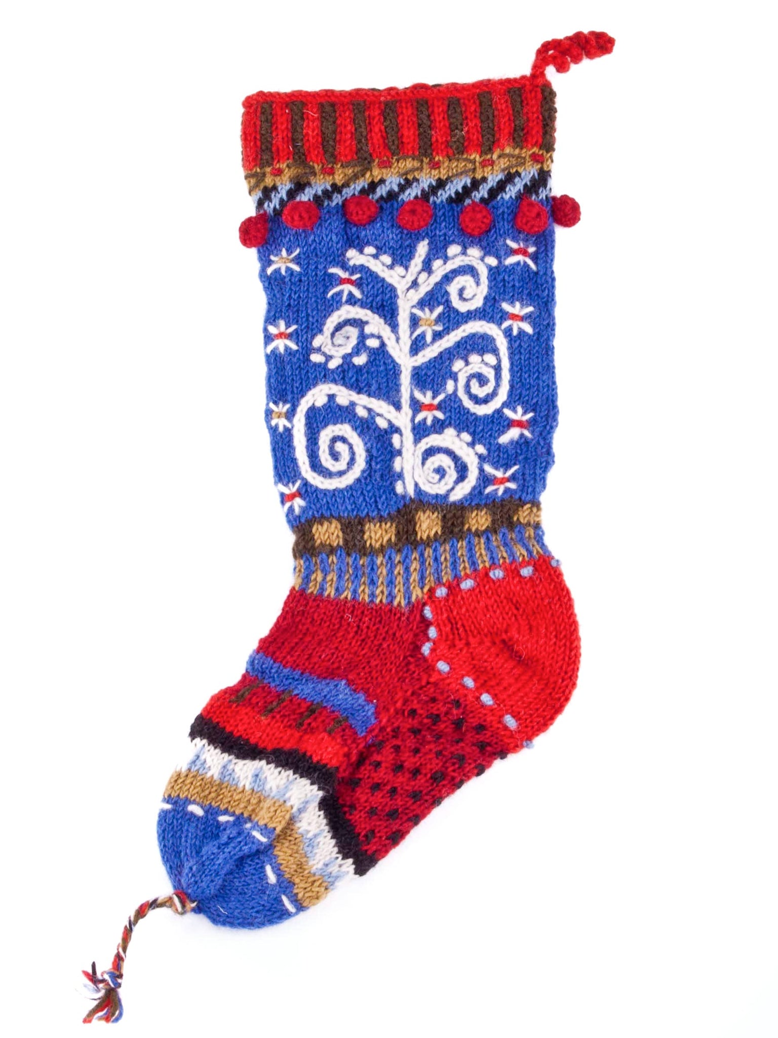 Knitted Wool Christmas Stocking - Icicle
