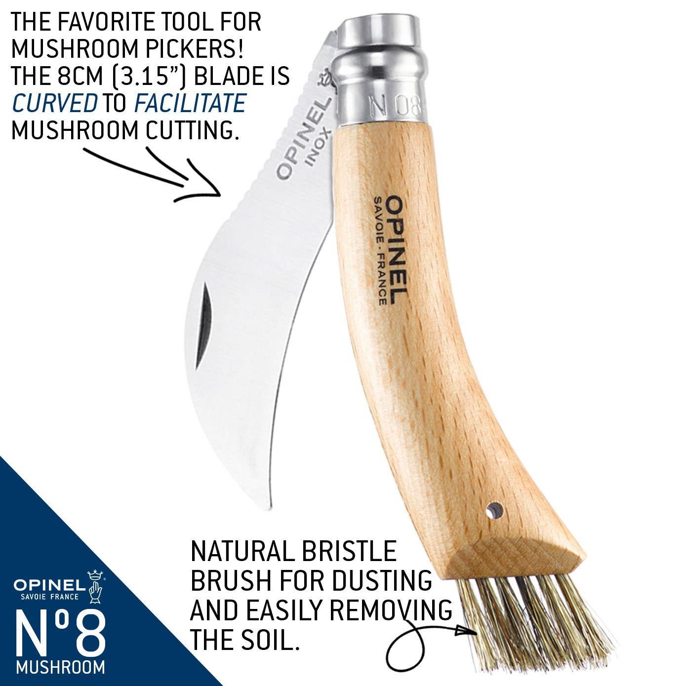 N°8 Mushroom Foraging Knife - Opinel