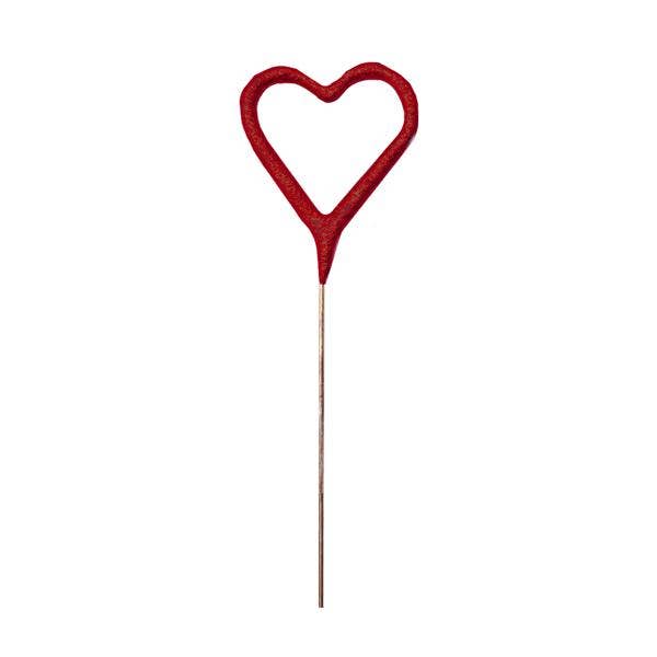 Mini Red Heart Sparkler 4"