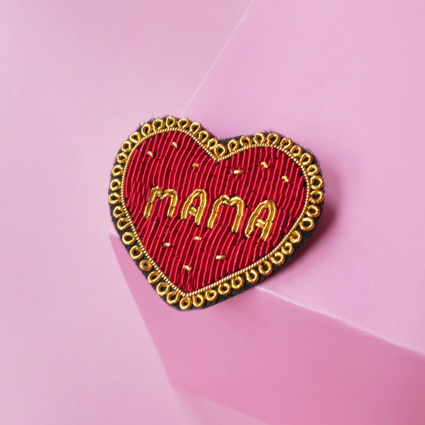 Mama Embroidered Brooch