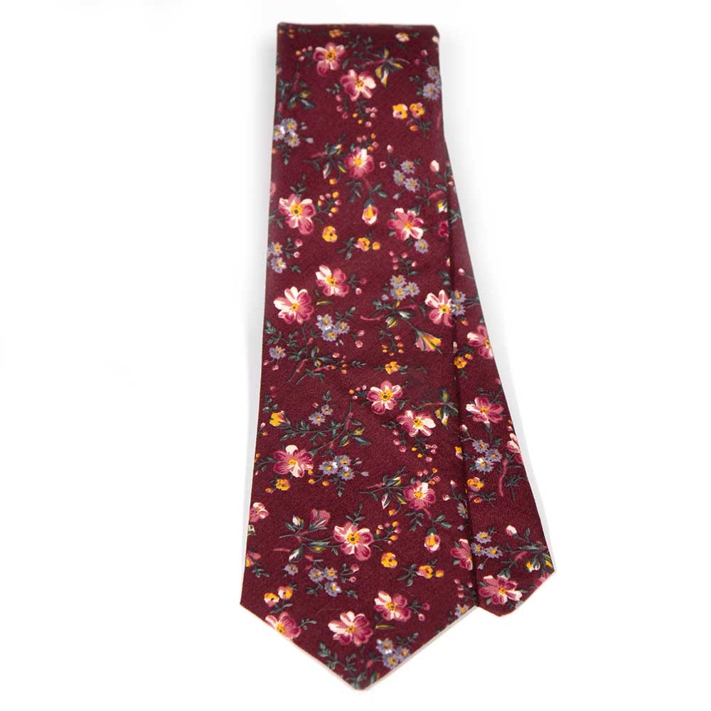 Bordeaux Bouquet Necktie