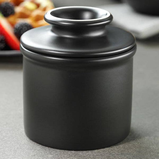 Matte Black Butter Bell Crock